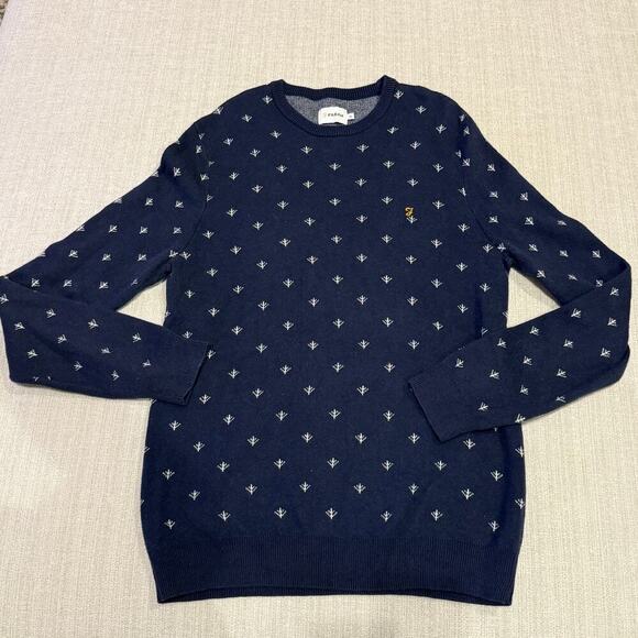 Farah Mens Printed Crew Neck Jumper Sweater - Picture 3 of 5